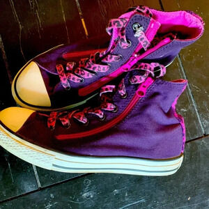 Purple zip up converse all stars